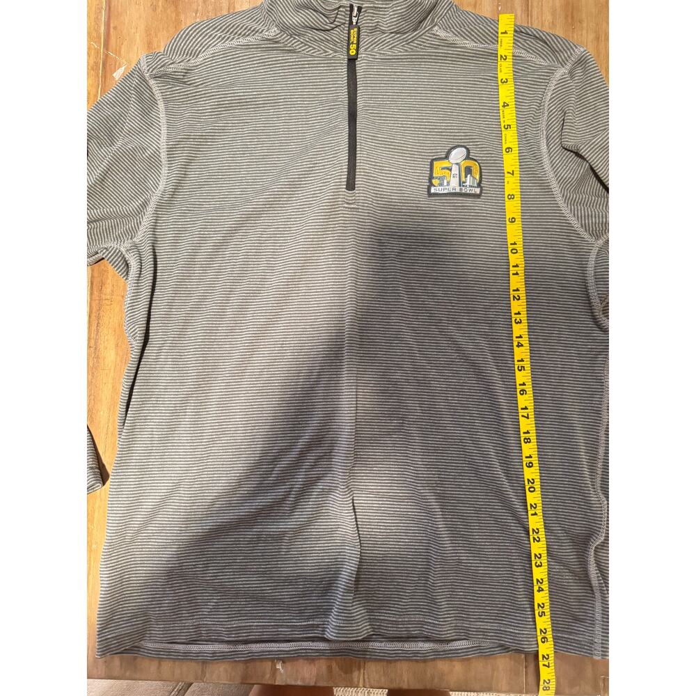Super Bowl 50 XL Gray 1/4 Zip Pullover Long Sleeve Shirt NFL Lightweight‎ - Picture 6 of 7